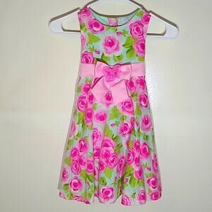Youngland Girl's Size 5 Pink flower dress.  Spring or Summer, Dressy